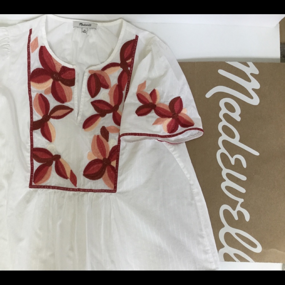 Madewell embroidered Fable top blouse XS